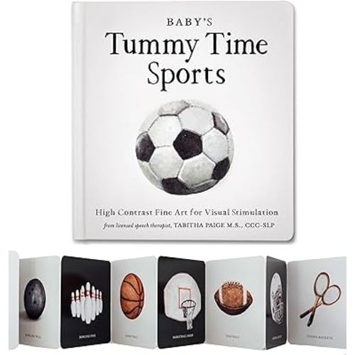 Baby's Tummy Time Sports: High-Contrast Fine Art for Visual Stimulation (Tabitha Paige Children's Book Series)