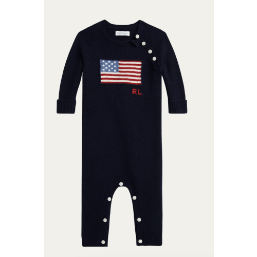 Flag Cotton Coverall, Size 12M