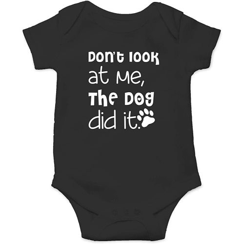 Don't Look At Me, The Dog Did It - Funny Blame The Siblings - Cute One-Piece Infant Baby Bodysuit