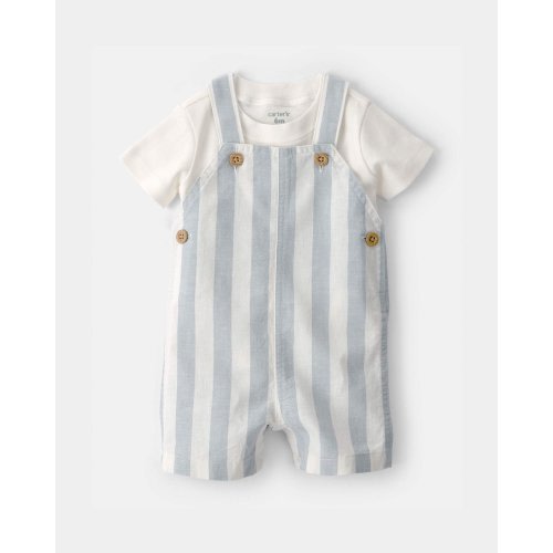Baby Boy 2-Piece Stripe Romper Set - Blue/Ivory | Carter's