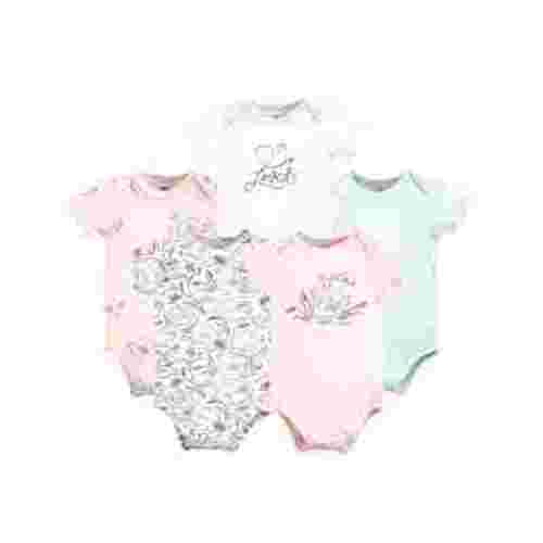 Hudson Baby Short Sleeve Bodysuits, 5-Pack, Newborn- 24 Months