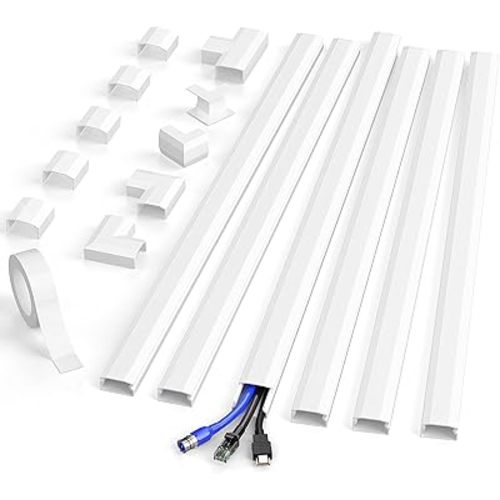 Delamu Cord Hider Wall, Cord Cover Kit, 6X W1.0 H0.53in