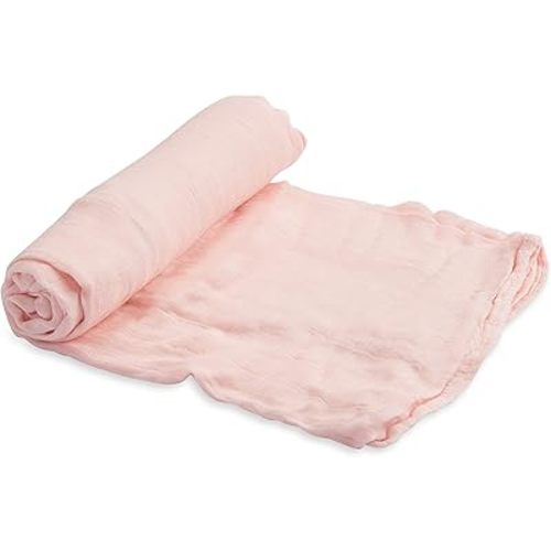 Little Unicorn – Blush Deluxe Swaddle | Single | 100% Rayon Muslin from Bamboo | Super Soft | Newborns and Infants | Large 47” x 47” | Machine Washable