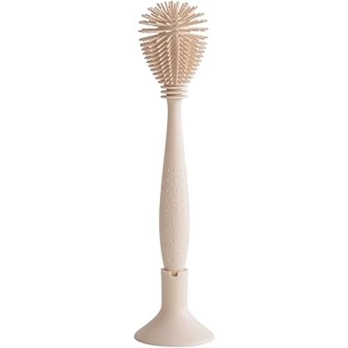 mushie Baby Bottle Brush | Soft Silicone with Suction Base (Shifting Sand)