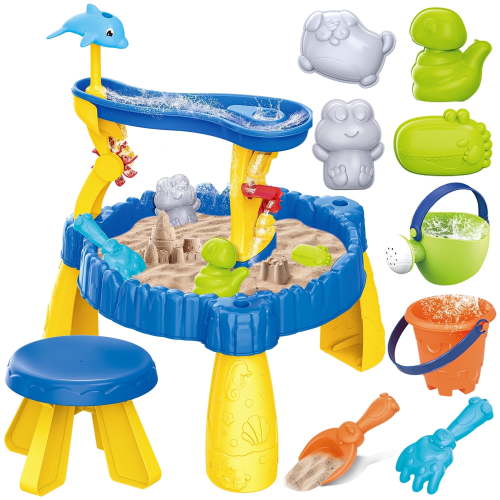 YCFUN Water Table for Toddlers, 2 Tier Sand Water Table, Outdoor Beach Toys for Boys Girls Age 1-3