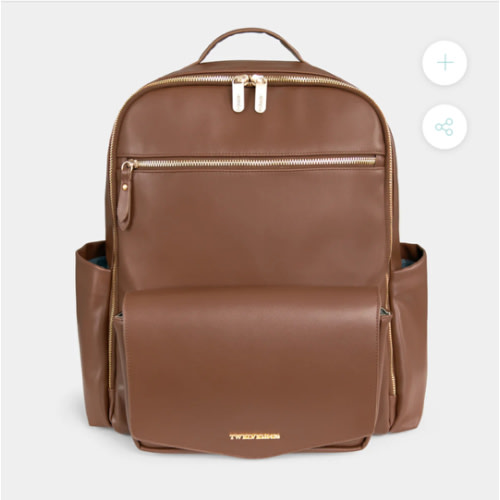 Peek-A-Boo Vegan Leather Diaper Bag Backpack 2.0 in Toffee