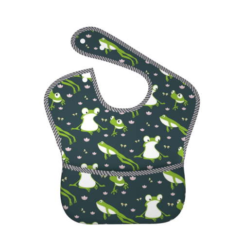 Easygdp Green Frogs Bibs For Babies, Baby Bibs for Eating, Toddler Bibs, Waterproof Bibs, Feeding Bibs, for Toddlers, Boys, Girls