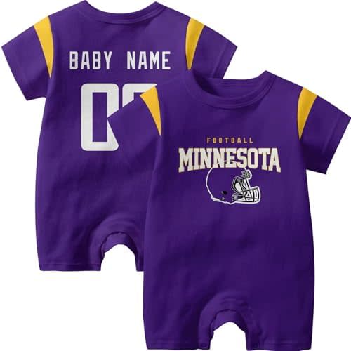 KREDE Baby Clothes Unisex Baby Rompers Bodysuit Custom Name Number for Boys