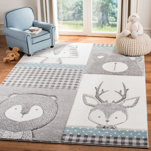 Viv + Rae™ Glantz Animal Print Gray Area Rug & Reviews | Wayfair