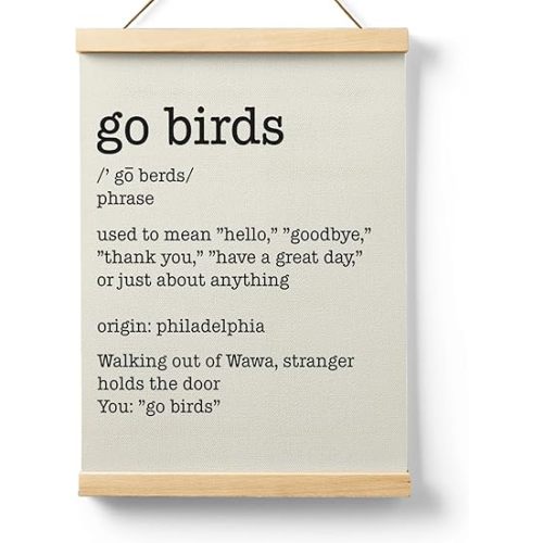 Ryeolo Football Go Birds Definition Wooden Poster Hanger Frame 12.5x17 Inch,Go Birds Poster Hanger Frame,Motivational Wooden Hanging Wall Art Decor For Home Room