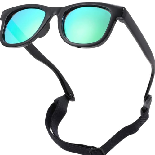 COASION Bendable Flexible Polarized Newborn Baby Sunglasses with Strap for Infant Boys Girls Age 0-12 Months CA8042