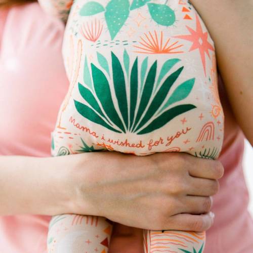 Desert Cactus Vibes | Bamboo Footie Onesie Sleeper | "Mama, I Wished for You" | Thermo-Regulating, Double Zipper, 4-Way Stretch | Raising Mama