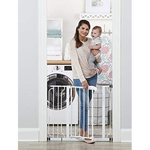 Regalo Easy Step 38.5-Inch Extra Wide Walk Thru Baby Gate, Includes 6-Inch Extension Kit, 4 Pack Pressure Mount Kit, 4 Pack Wall Cups and Mounting Kit - White
