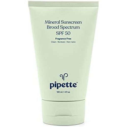 Pipette Mineral Sunscreen - SPF 50 Broad Spectrum Baby Sunblock with Non-Nano Zinc, UVB/UVA Non-Toxic Sun Protection for Kids & Sensitive Skin, 4 fl oz
