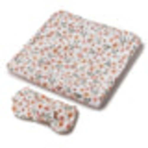 Spring Floral Organic Baby Jersey Swaddle Wrap & Topknot | Snuggle Hunny