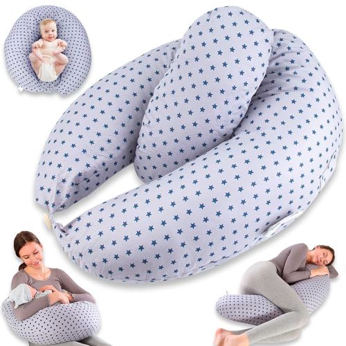 Chilling Home 2 in 1 Stillkissen XXL Schwangerschaftskissen Seitenschläferkissen für Baby,Pregnancy Pillow mit Innenkissen and Baumwoll Stillkissenbezug,Kissen Schwangerschaft Stillkissen(Blau) : Amazon.de: Baby
