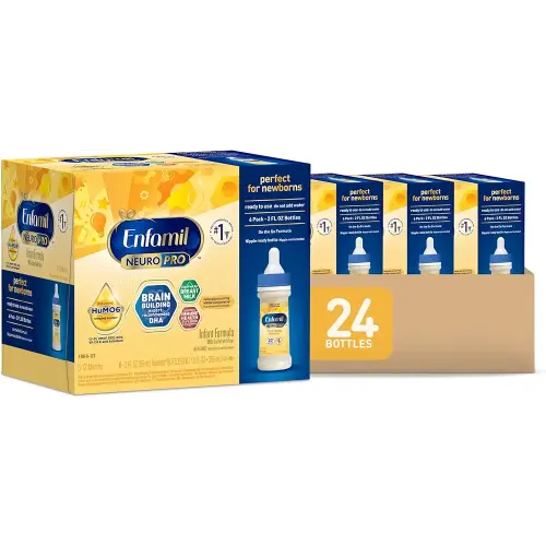 Enfamil NeuroPro Baby Formula, MFGM* 5-Year Benefit, Expert-Recommended Brain-Building Omega-3 DHA, Exclusive Immune Supporting HuMO6 Blend, Ready-to-Feed Infant Formula, Liquid, 2 Fl Oz, 6 Count (Pack of 4)