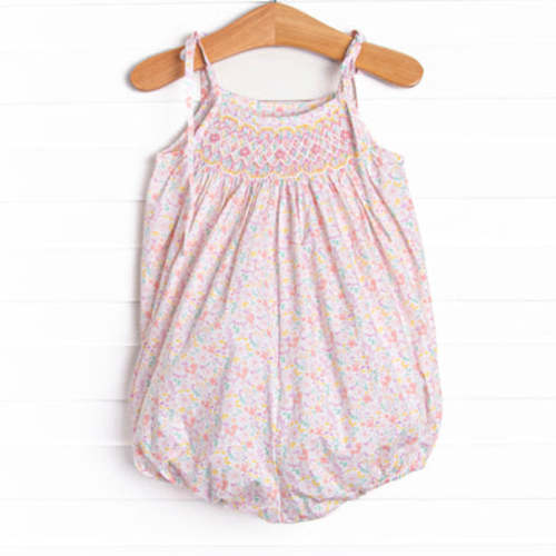 Watercolor Wallflowers Smocked Bubble, Pink – Stitchy Fish