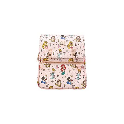 Petunia Pickle Bottom Disney Princess Backpack, Laptop Sized, Coated Cotton Canvas, Adjustable Straps, Grab Handle, Water Resistant Interior Lining