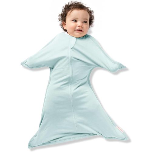 SleepingBaby Zipadee-Zip Transition Swaddle - Cozy Baby Swaddle Blanket with Zipper Convenience - Roomy Wearable Blanket for Easy Diaper Changes - Classic Mint, Small (4-8 Month)