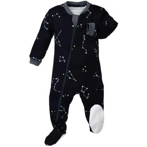 ZIPPYJAMZ Baby Sleepers, Organic GOTS Cotton, Footed Pajamas with Inseam Zipper