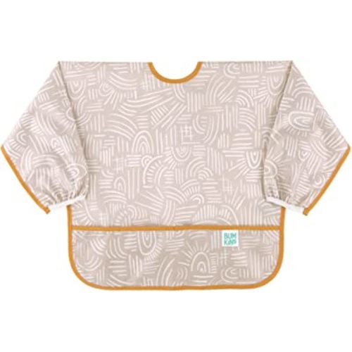 Bumkins Sleeved Bib for Girl or Boy, Baby and Toddler for 6-24 Mos, Essential Must Have for Eating, Feeding, Baby Led Weaning Supplies, Long Sleeve Mess Saving Food Catcher, Soft Fabric, Boho Beige