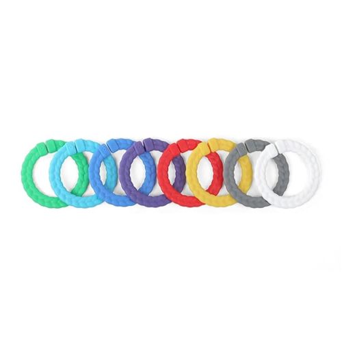 Itzy Ritzy Linking Ring Set; Set of 8 Braided, Rainbow-Colored Versatile Linking Rings; Attach to Baby's Car Seat, Stroller & Activity Gym to Keep Toys Nearby; Primary Rainbow