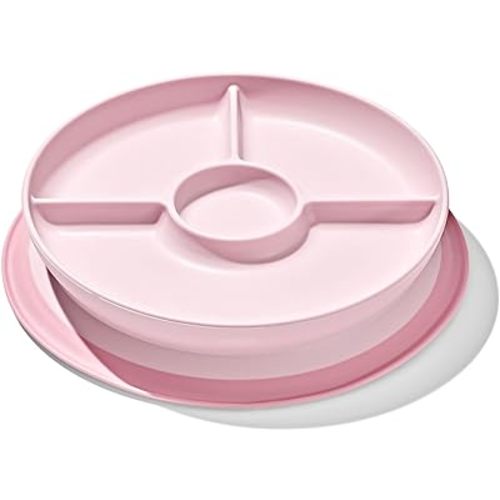 OXO Tot Stick and Stay Suction Divided Plate - Blossom
