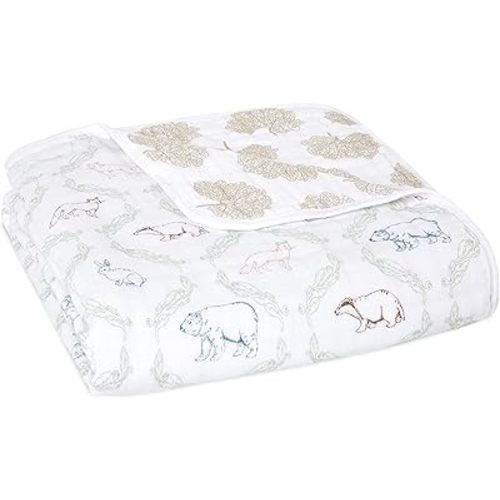 aden + anais Essentials Dream Blanket, Muslin Baby Blankets for Girls & Boys, Ideal Lightweight Newborn Nursery & Crib Blanket, Harmony