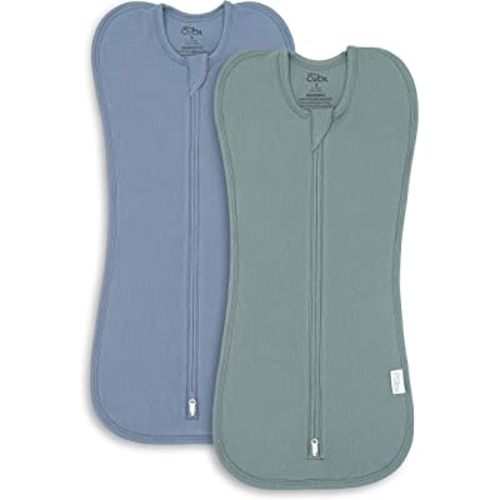 Comfy Cubs Swaddle Blanket Baby Girl Boy Easy Zipper Wrap 2 Pack Newborn Infant Sleep Sack (Small 0-3 Months, Nomadic Blue, Azul)