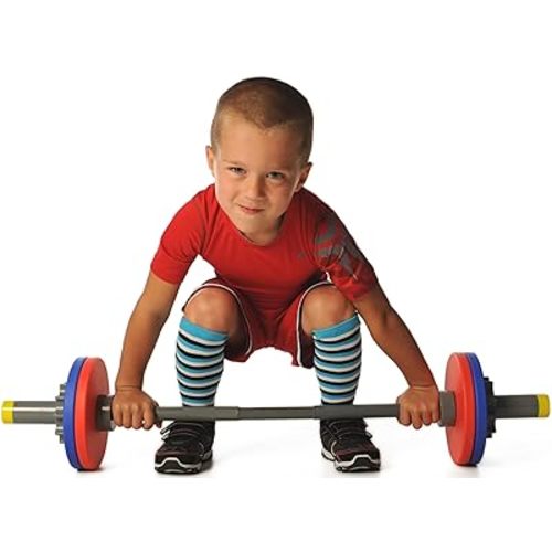 WOD Toys® Barbell Mini - Adjustable Barbell Toy Weight Set for Kids Fitness, Weightlifting and Power lifting - Safe, Durable Kids Gym Workout and Exercise Equipment for Toddlers and Children