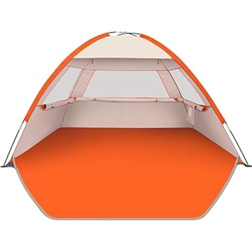 Gorich Beach Tent Sun Shelter for 3/4-5/6-7/8-10 Person with UPF 50+ UV Protection, Lightweight & Easy Setup Beach Shade Canopy, Portable Beach Shade Tent Beach Cabana