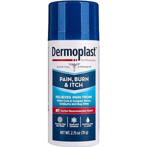 Dermoplast Pain, Burn & Itch Relief Spray for Minor Cuts, Burns and Bug Bites, 2.75 Oz (Packaging May Vary)