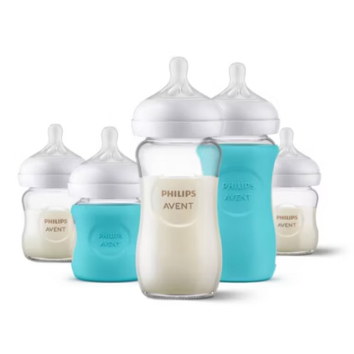 Philips Avent Glass Natural Bottle With Natural Response Nipple Baby Set - 7pc