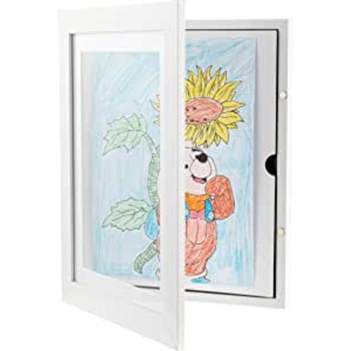 Amazon.com: Easy Change Artwork Frames to Proudly Display Your Child's Work - Front Opening Art Display Frame - Self Esteem Building Kids Art Display for Wall Frames - Child Artwork Display Frame - White : Home & Kitchen