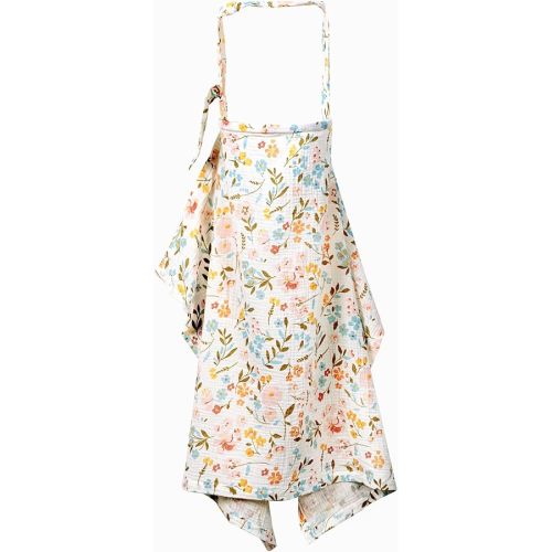 Muslin Nursing Cover Up for Breastfeeding, 41"x28" Cotton Muslin Breastfeeding Covers for Nursing, Full Coverage Breast Feeding Covers, Pumping Cover Oeko-TEX Designed in France - Pink Floral