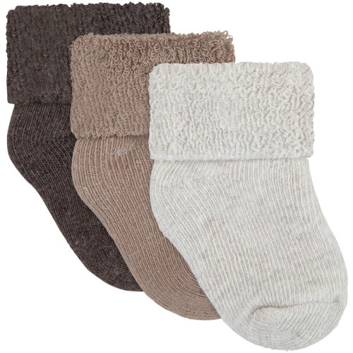 Underworks Baby Terry Turn Over Sock 3 Pack - Neutral