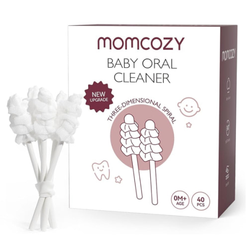 Momcozy Baby Tongue Cleaner Gauze, Baby Toothbrush Disposable Oral Cleaner, Toddler Tooth Brush for Tooth Mouth Gum Clean, Infant Toothbrush Oral Cleaning Stick, Baby Oral Cleaner Newborn, 40 Count