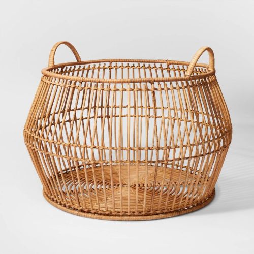 Round Decorative Baskets Natural - Threshold™, Size: Short