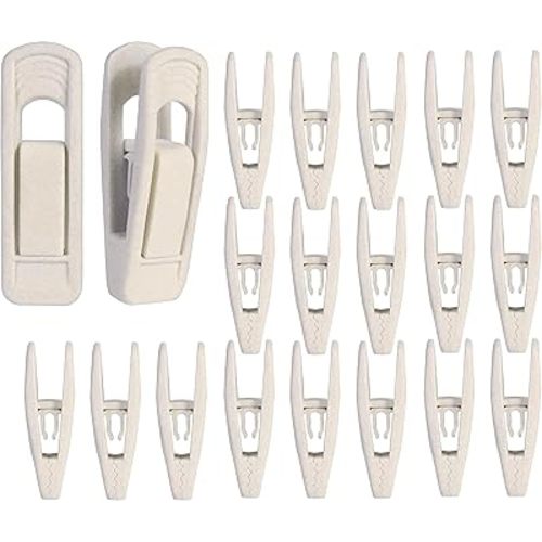 Velvet Hangers Clips Strong Finger Clips Perfect for Thin Velvet Hangers (Beige, 20)