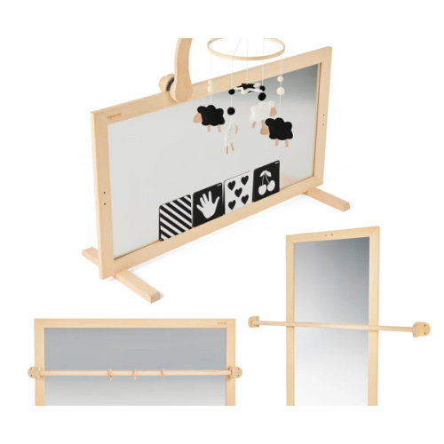 Montessori 3 in 1 Baby Mirror, Tummy Time Gym with Bar – GrowGo Kids