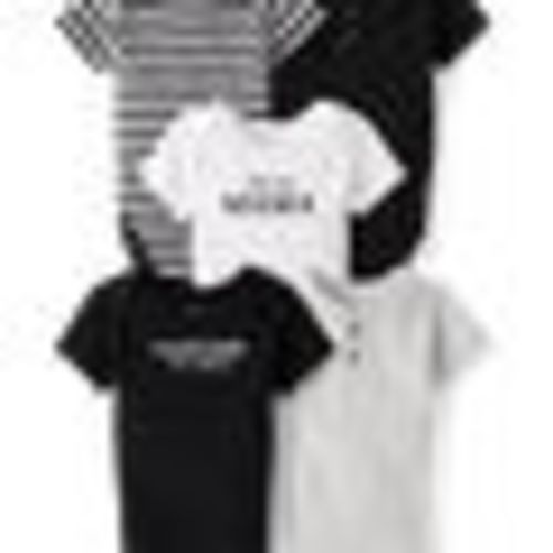 The Children's Place Baby Boys Handsome Bodysuit 5-Pack | Size 18-24 M | Black | Cotton