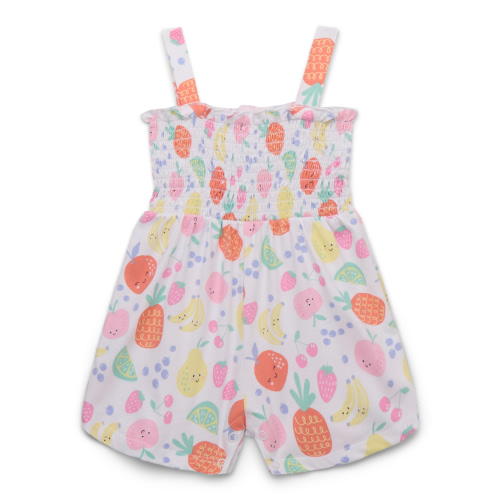 Garanimals Baby Girls Print Smocked Romper, Sizes 0M-24M