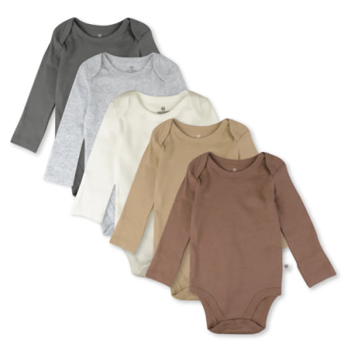 5-Pack Organic Cotton Long Sleeve Bodysuits | Honest Baby Clothing