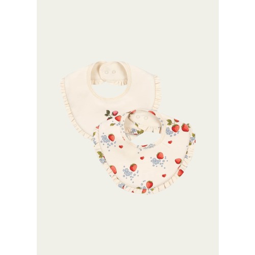 Girl's 2-Pack Frill Bib Set