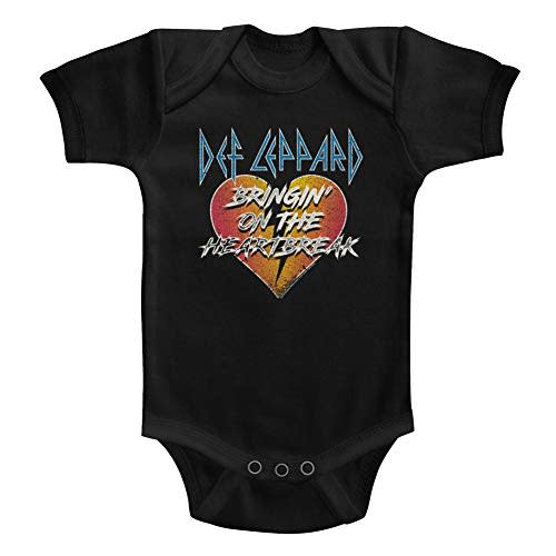 Def Leppard 1977 English Rock Band Bringin Heartbreak Blk Infant Baby Snapsuit