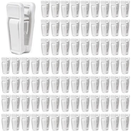 KISEER 80 Pcs Plastic Baby Hanger Clips Slim-line Finger Clips Set for Clothes Hanger Velvet Hanger (White)