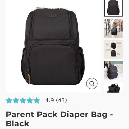 Parent Pack Diaper Bag - Black