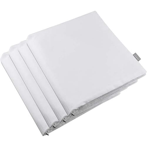 Thmyo 4-Pack 100% Cotton Comfortable Solid Decorative Throw Pillow Case Square Cushion Cover Pillowcase Sublimation Blank Pillow Covers DIY Throw Pillowcase for Sofa Bed Car(16x16inch/40x40cm,White)