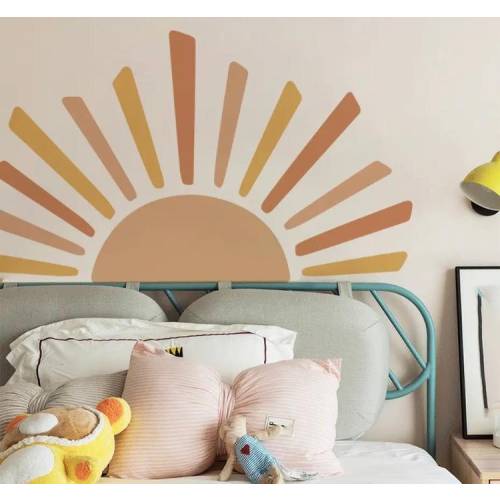 Cartoon Boho Sun Sunshine Sunrise Wall Sticker Vinyl Baby Room Living Room Nursery Art Decals for Kids Room Home Decor self-adhesive
